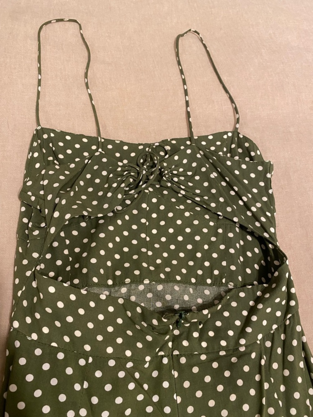 Strappy Zara Green Polka Dot Maxi Dress Sz S - GREAT CONDITION! - Picture 6 of 8